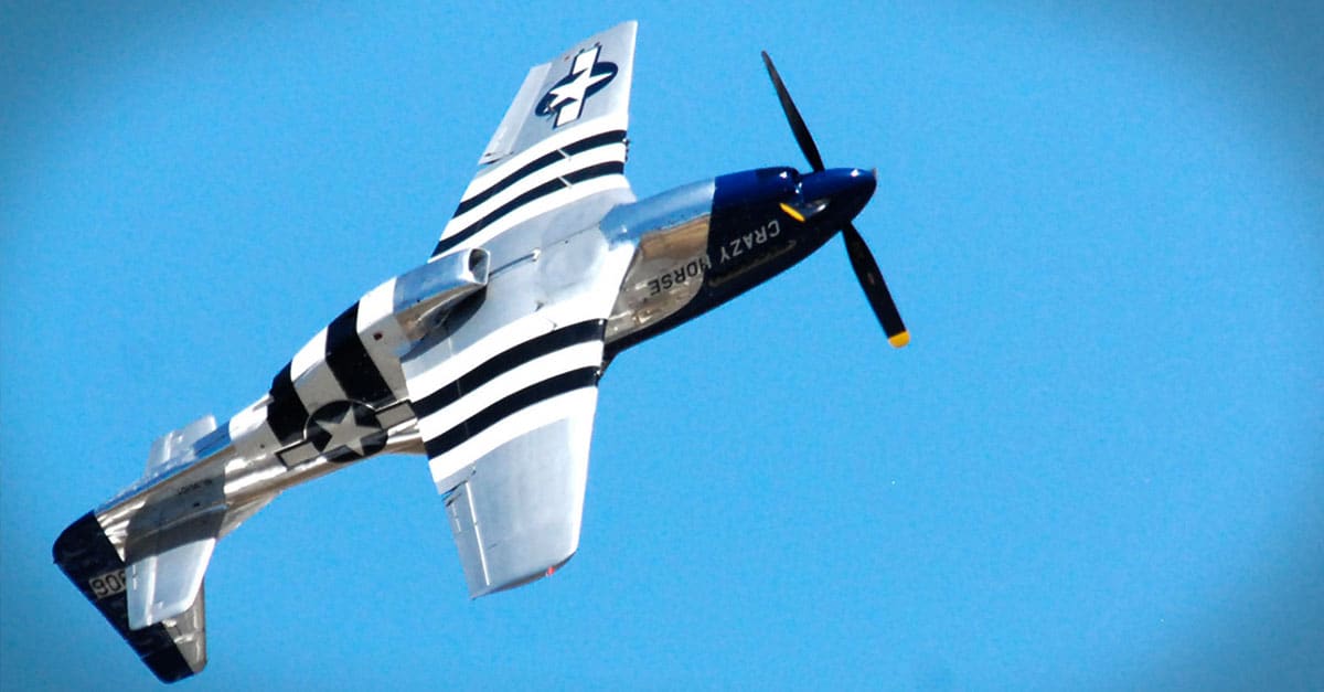 P-51-A P-51 Mustang performs aerial maneuvers for a crowd
