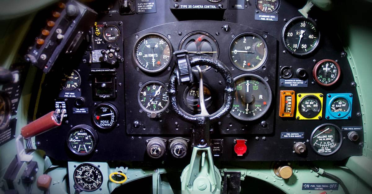 Supermarine Spitfire-Supermarine Spitfire Mk XI cockpit in the World War II Gallery at the National Museum of the United States Air Force