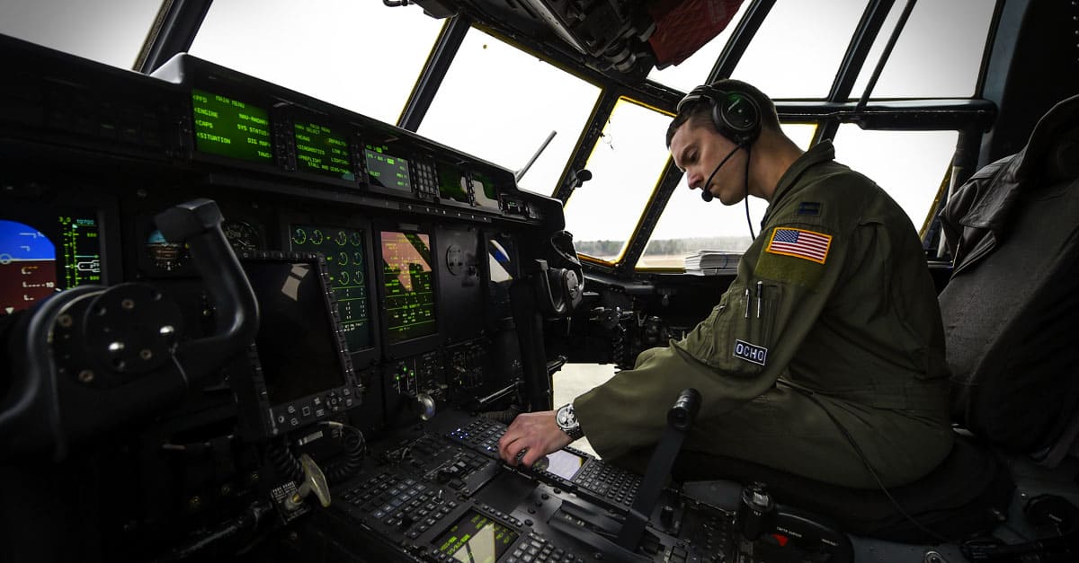 C-130_C-130J Super Hercules pilot and the flight commander conducts a preflight checklist for a training sortie flight